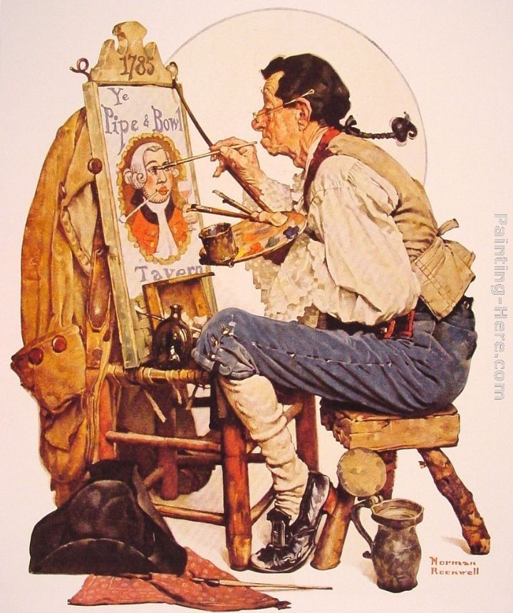 Norman Rockwell Pipe and Bowl sign Painter